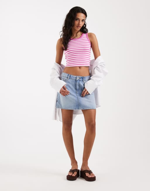 JJXX – Fallon – Geripptes Cropped-Trägertop in gestreiftem Rosa, 2 von 4