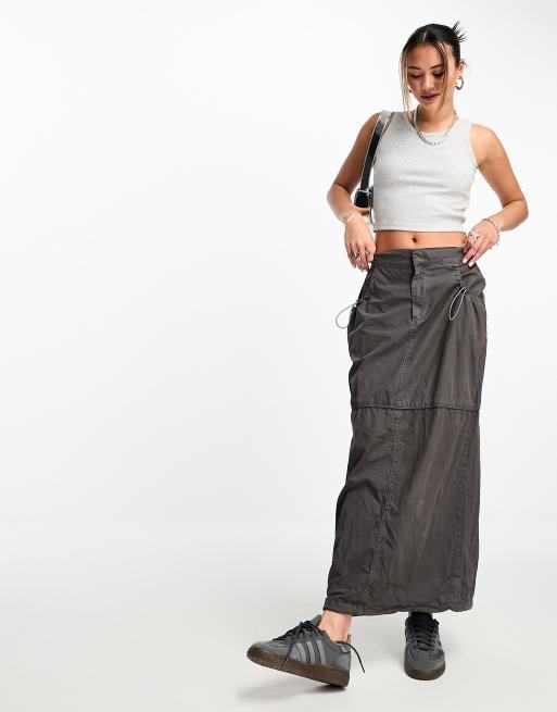 JJXX Fallon ribbed cropped singlet in light grey, 2 of 4