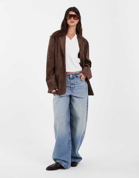 JJXX faux suede blazer in brown - view 1