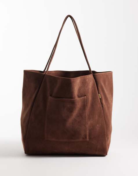 JJXX faux-suede tote bag in brown - view 1