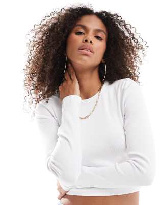 JJXX - Feline - Crop top côtelé - Blanc