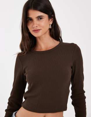 Jjxx Feline Ribbed Crop Top In Black