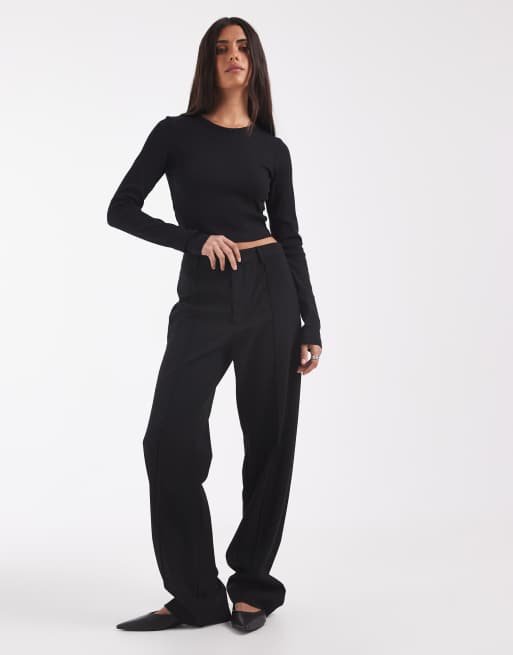 JJXX – Feline – Svart, ribbad crop top, 2 av 4