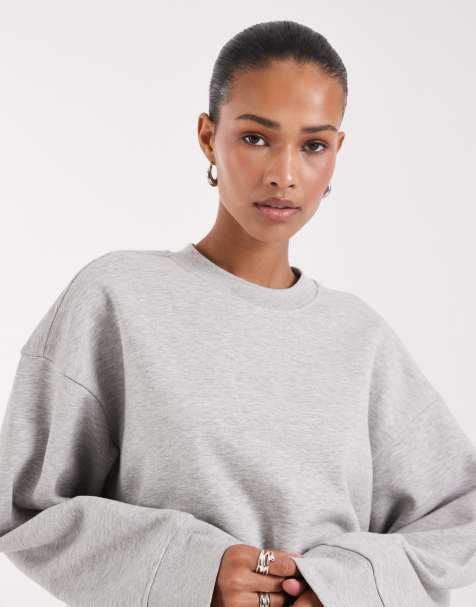 JJXX - Felpa squadrata oversize grigio chiaro - view 1