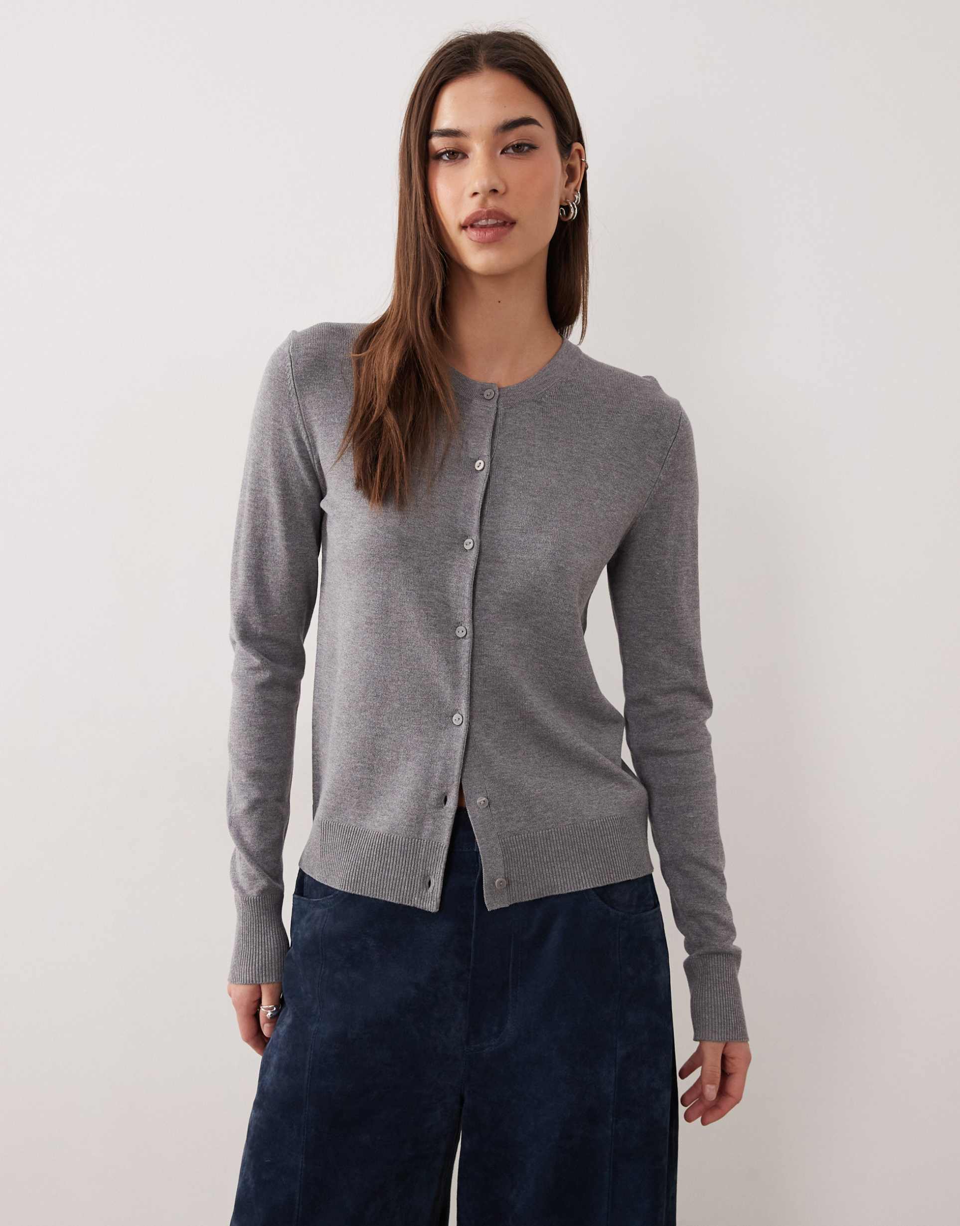 jjxx fitted cardigan in gray