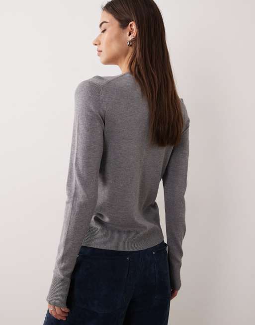 JJXX fitted cardigan in gray, 4 of 4