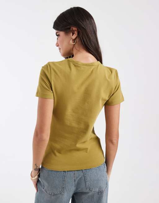 JJXX fitted t-shirt in olive, 4 of 4