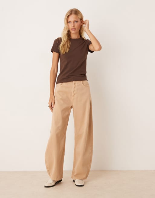 JJXX fitted tee in brown, 2 of 4