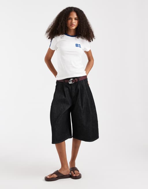 JJXX fitted tee in white with blue piping, 2 of 4