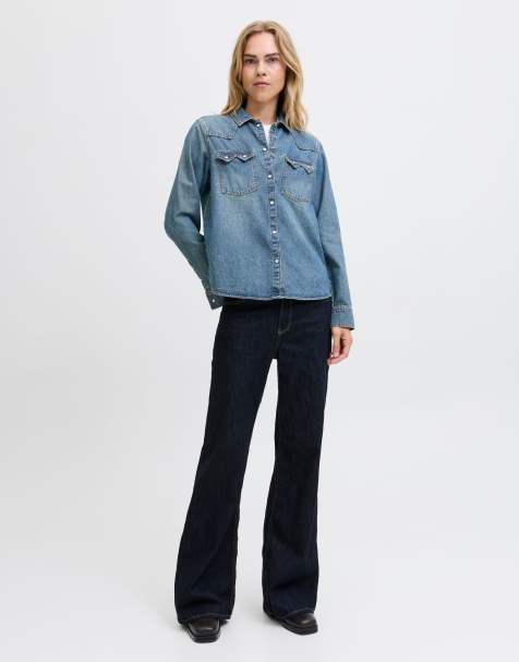 JJXX - Flared jeans in donkerblauw denim - view 1