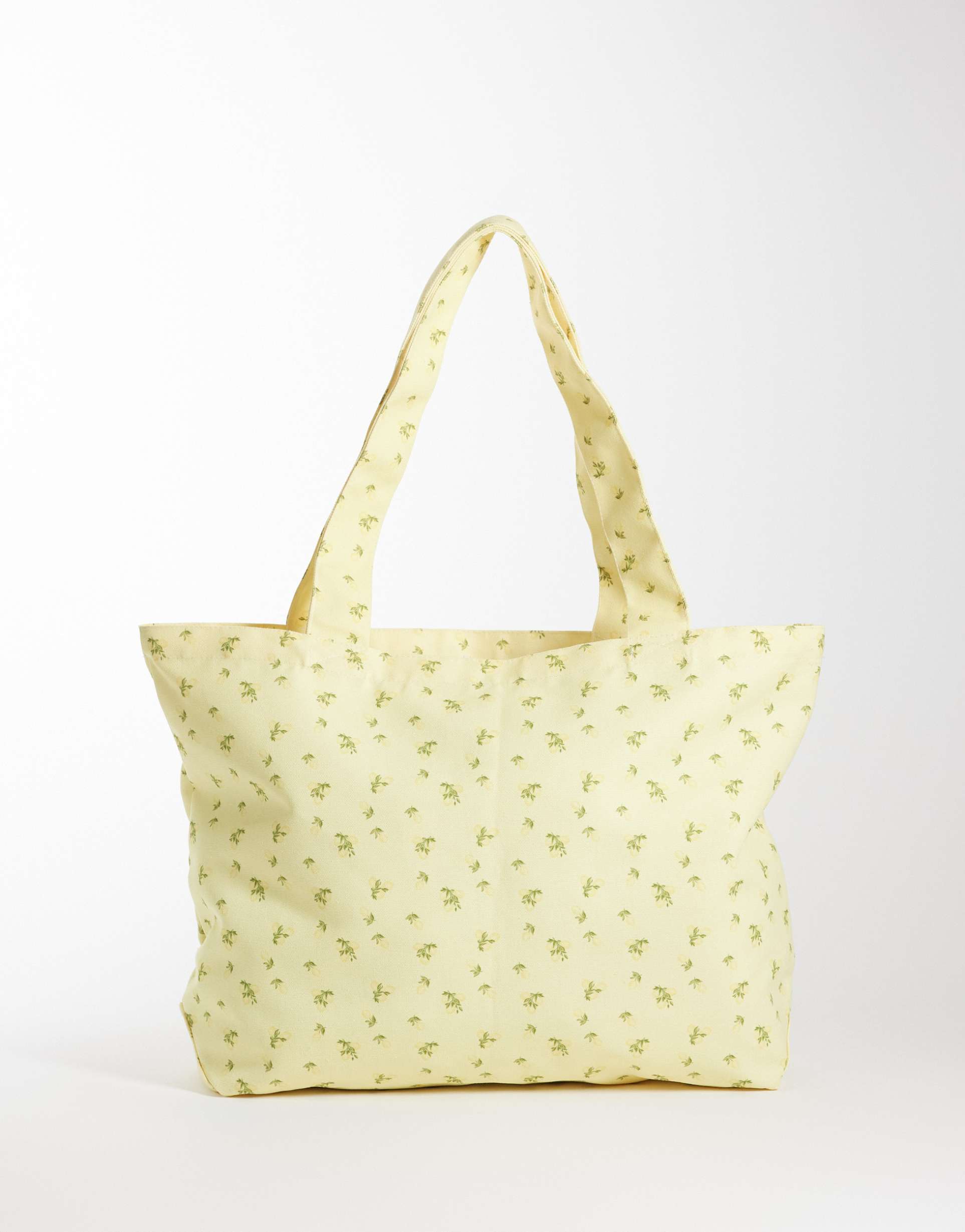 jjxx floral print tote bag in butter yellow