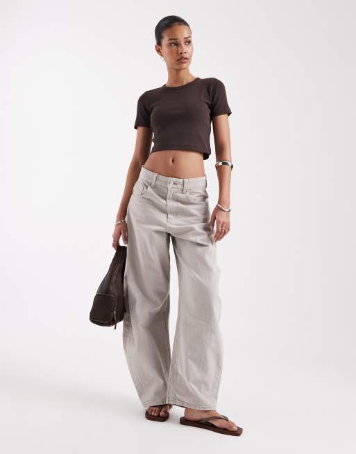 JJXX - Florie - Lot de 2 t-shirts crop top côtelés - Marron et rose, 2 de 4