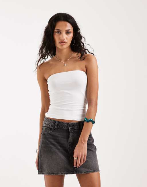 JJXX - Forvasket sort mini-denimnederdel, 2 af 5