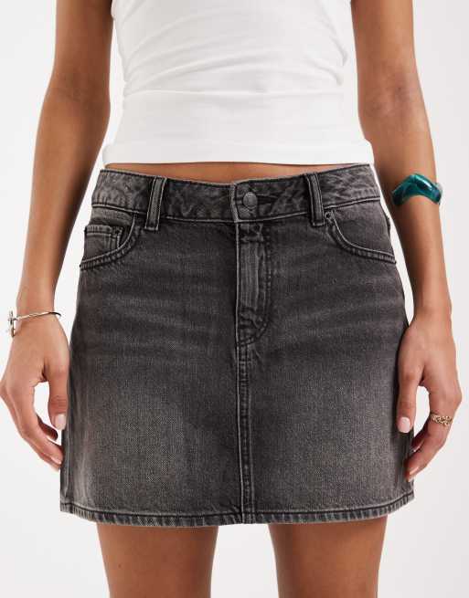 JJXX - Forvasket sort mini-denimnederdel, 4 af 5