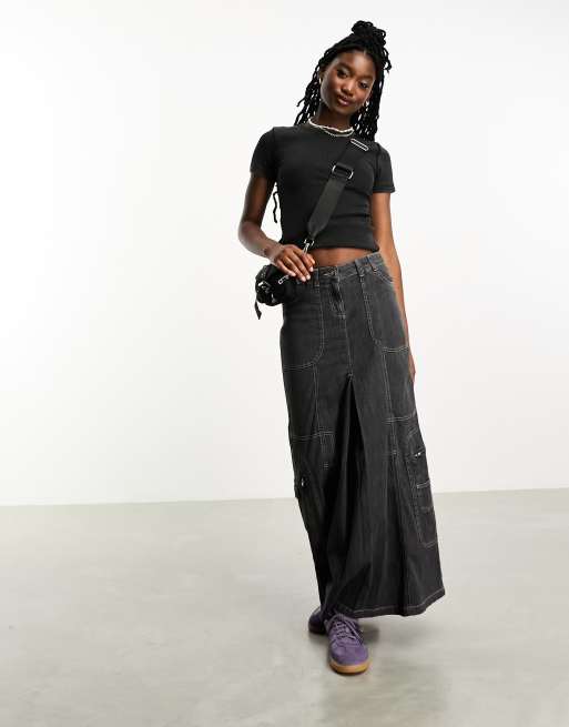 JJXX Frankie ribbed t-shirt in washed black, 2 of 4