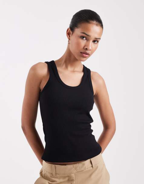 JJXX Frida ribbed vest in black