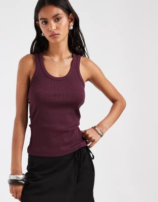 Jjxx Frida Ribbed Vest In Red