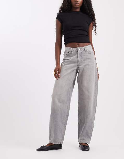 JJXX Fuji barrel fit jeans in light grey - view 1