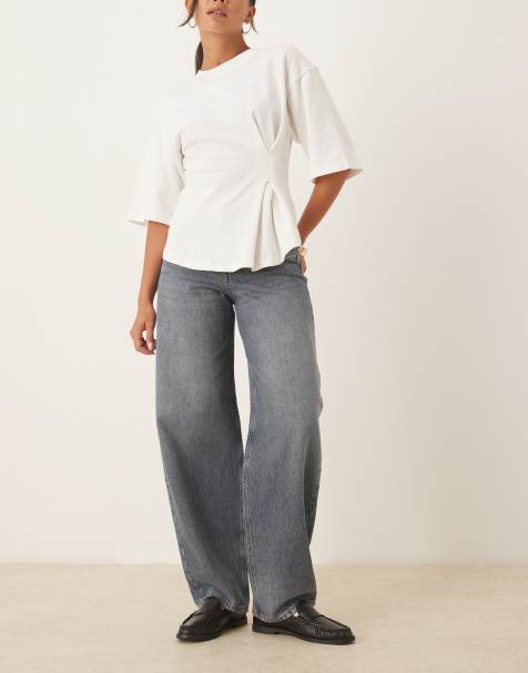 JJXX Fuji barrel fit jeans in medium blue wash - view 1