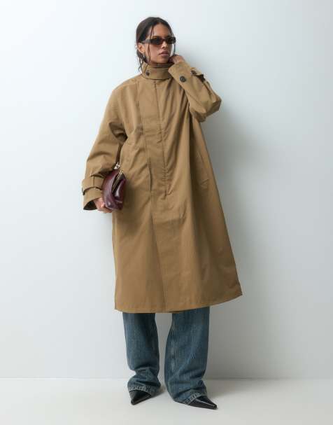 JJXX funnel neck trench coat in beige - view 1