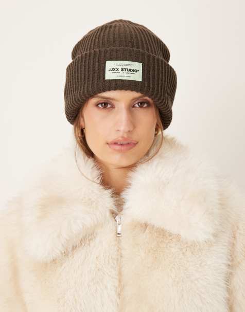 JJXX - Gebreide beanie in bruin - view 1