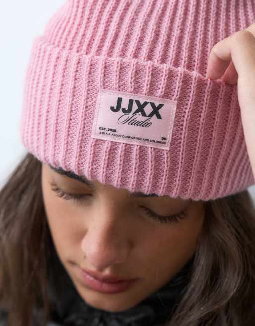 JJXX gebreide beanie in lichtroze, 2 van 5