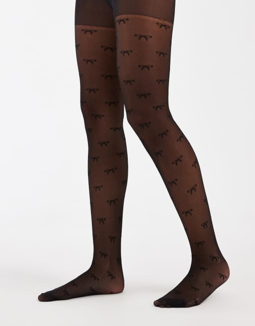 JJXX gennemsigtige tights med sløjfe i sort, 3 af 3
