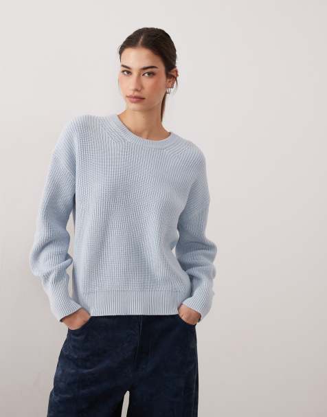 JJXX – Gerippter Pullover in Hellblau mit Rundhalsausschnitt - view 1