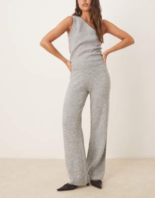 JJXX - Gestrickte Hose in Grau mit geradem Bein