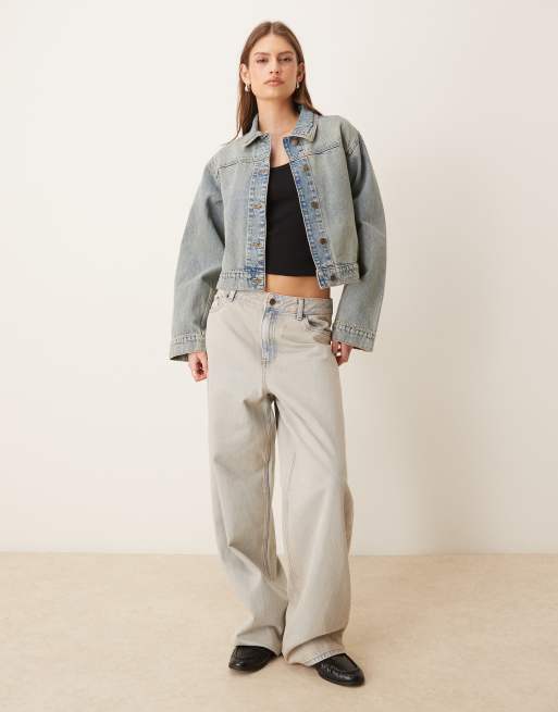 JJXX - Giacca squadrata di jeans azzurra, 2 di 4