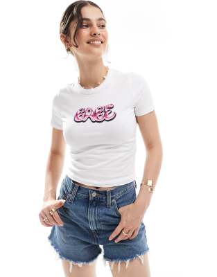 JJXX JJXX Gigi baby tee with babe print in white