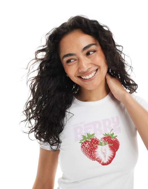 JJXX Gigi baby with berry print in white