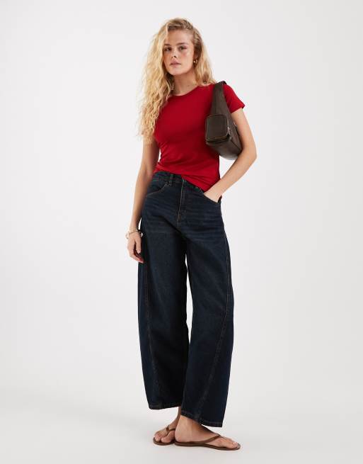 JJXX – Gigi – Figurbetontes T-Shirt in Rot, 3 von 4