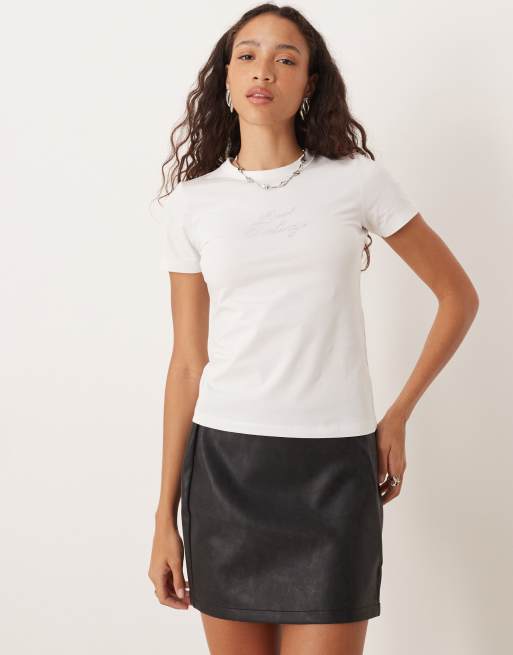 JJXX - Gigi - Hvid T-shirt med rhinstensprint, 2 af 4