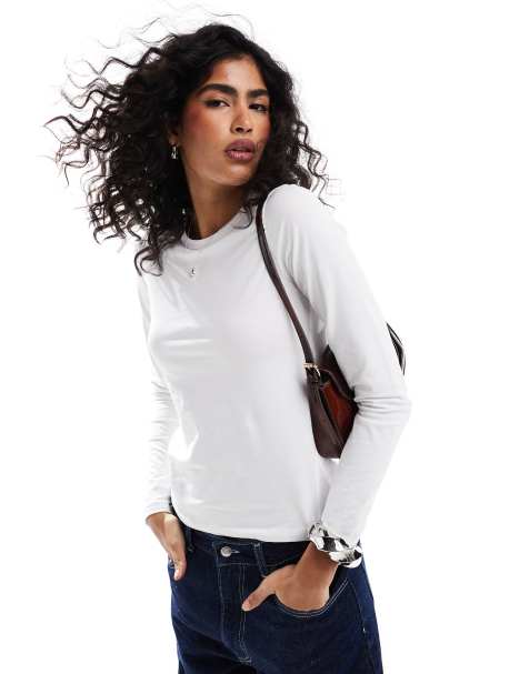 JJXX – Gigi – Langärmliges T-Shirt in Weiß - view 1