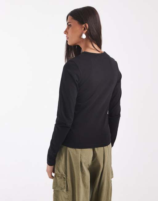 JJXX Gigi long sleeve t-shirt in black, 4 of 4