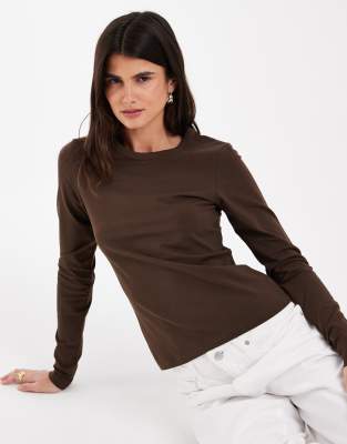 Jjxx Gigi Long Sleeve T-shirt In Brown