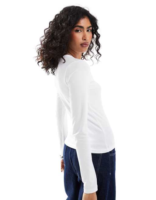 JJXX Gigi long sleeve t-shirt in white, 2 of 4
