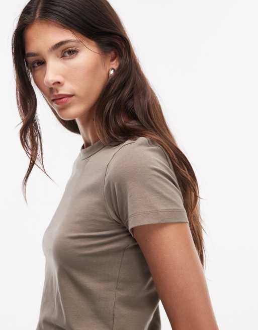 JJXX Gigi t-shirt in dark khaki, 3 of 4