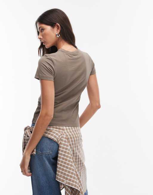 JJXX Gigi t-shirt in dark khaki, 4 of 4