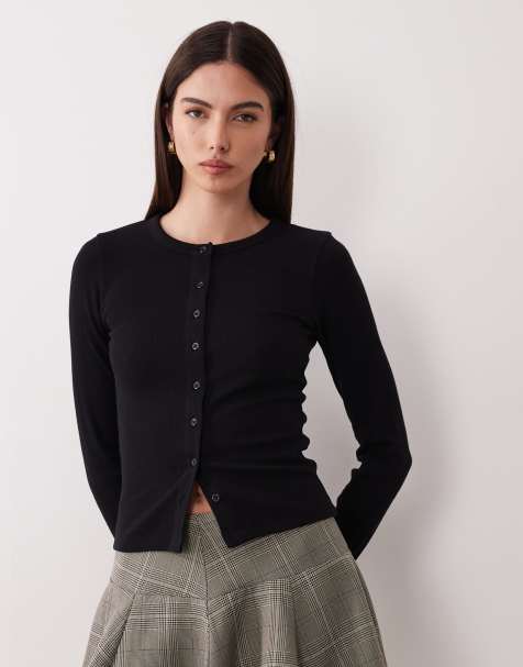 JJXX - Gilet boutonné à nervures - Noir - view 1