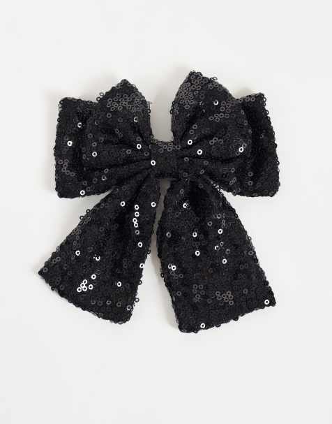 JJXX glitter bow hairclip in black - view 1