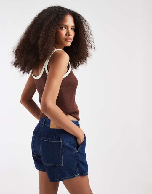 JJXX - Gonna pantalone in denim blu scuro, 4 di 5