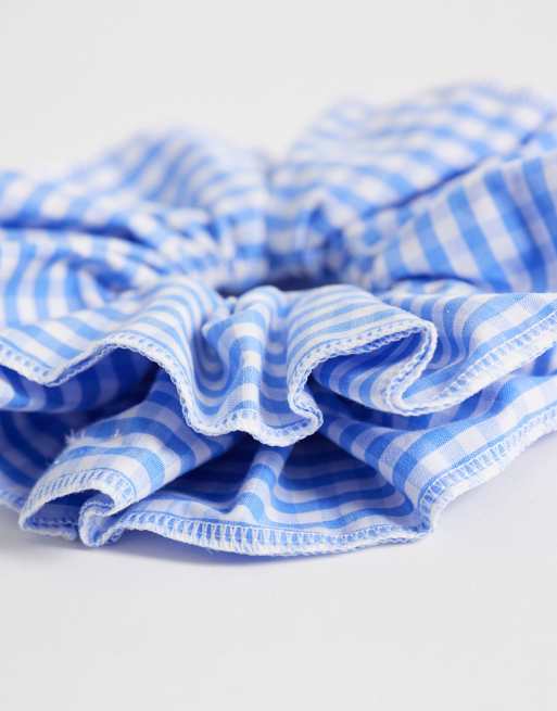 JJXX - Grote scrunchie met gingham ruit in lichtblauw, 3 van 3
