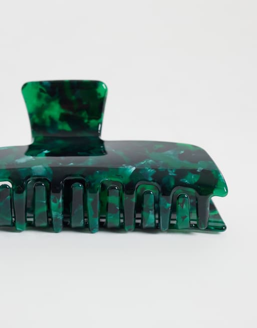 JJXX hairclaw in green marble, 3 of 3
