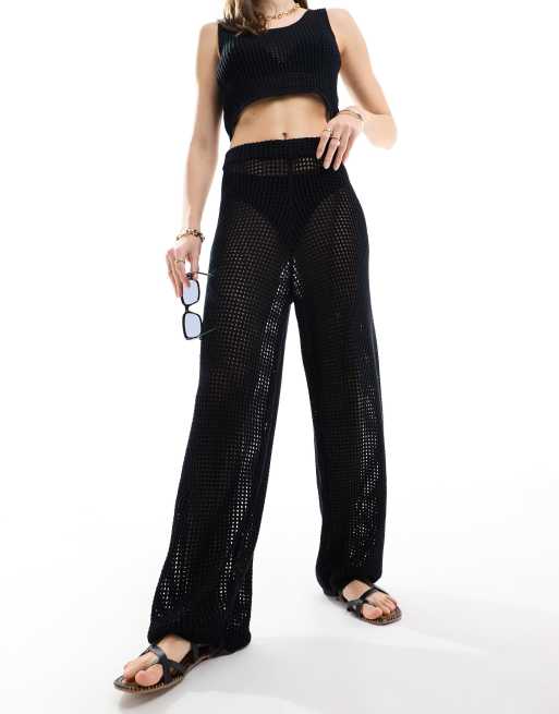 JJXX – Häkel-Hose in Schwarz  