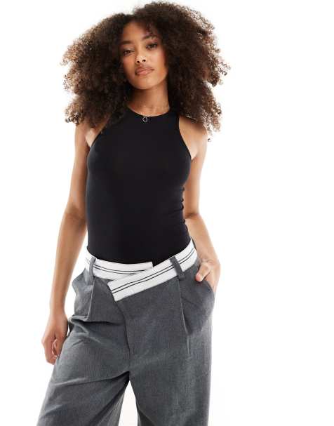 JJXX halterneck body top in black - view 1