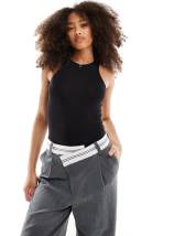 Mango denim maxi skirt in black