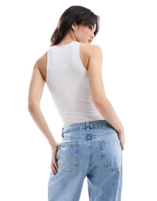 JJXX halterneck body top in white, 2 of 4