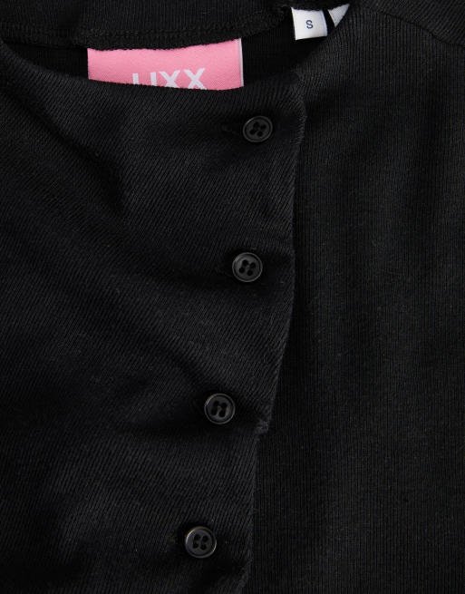 JJXX Henna stretch fit crew neck long sleeve top in black, 5 of 7